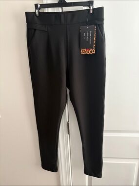 Black Women's Ponte Leggings Pants - Stretch Pull-On